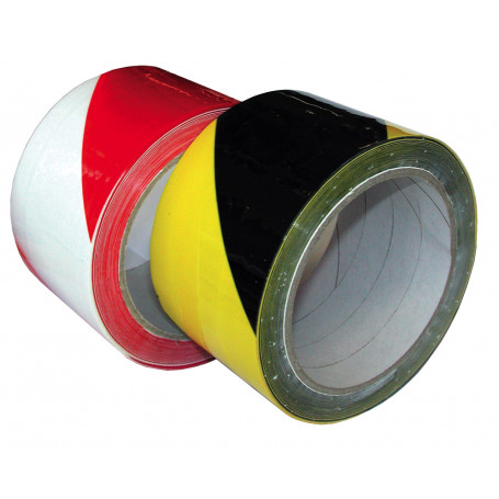 Tape de signalisation PVC rouge et blanc - 50 mm x 33 m