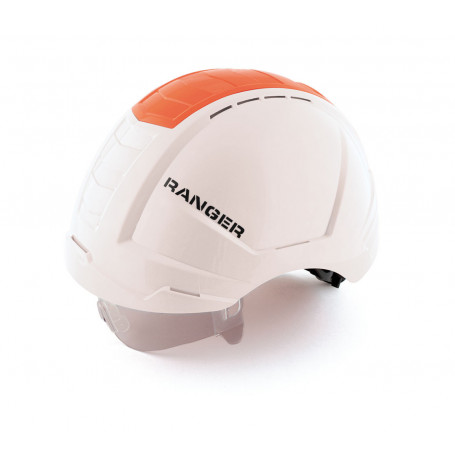 Casque de sécurité RANGER / BLANC fermeture à glissière + Visière + Crash box - EN 397