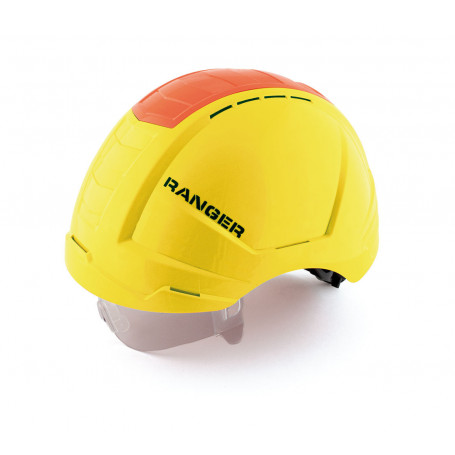 Casque de sécurité RANGER / JAUNE fermeture à glissière + Visière + Crash box - EN 397