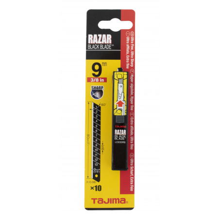 Lames de rechange pour cutters 9 x 0,5 mm RAZAR BLACK BLADE , par 10 pcs