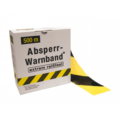 Ruban de signalisation SUPER 500 m x 80 mm - jaune/noir