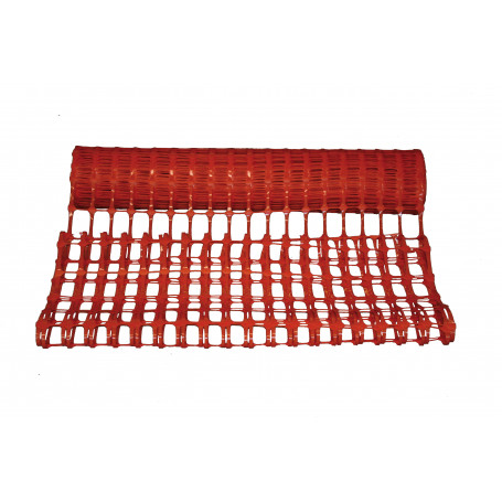 Barrière de balisage rouge 50 m x 1 m - 150 g/ m2