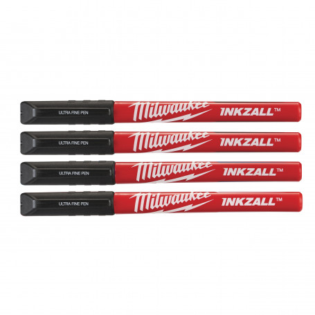 Marqueur pointe fine INKZALL  - Inkzall Fine Tip Black Pens - 4 pcs