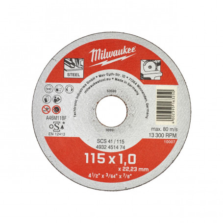 Disques à tronçonner pour métaux CONTRACTOR - Minces - SCS 41 / 115 x 1 x 22 mm Contractor series - 50 pcs