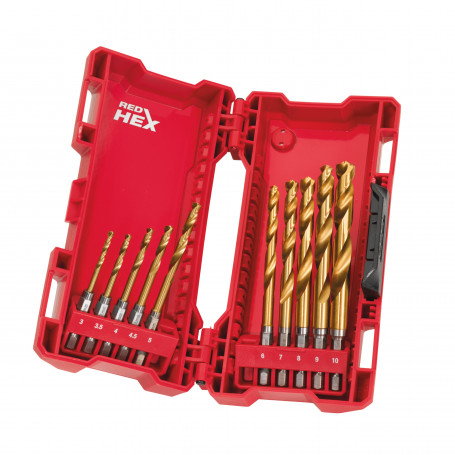  - Shockwave HSS-G TiN Red Hex - 10 pc Set