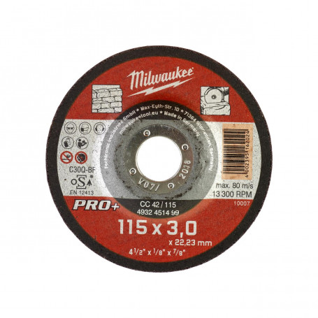 Disques à tronçonner pour la pierre PRO+ - Stone Cutting Disc Pro+ CC42 115x3mm-1pc