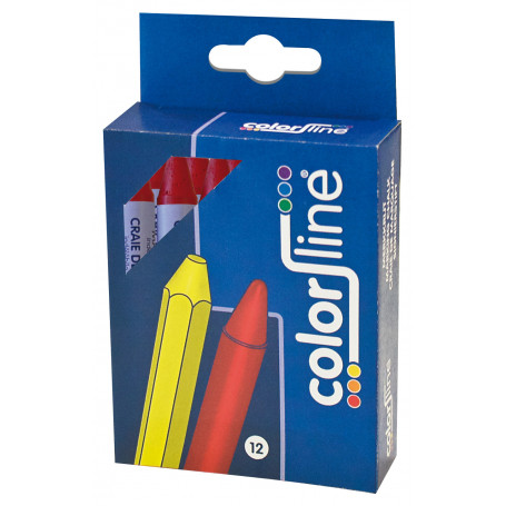 Craie de cire à base de paraffine - ronde - JAUNE - par 12 pcs