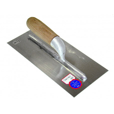 Plâtresse 280 x 130 x 0,7 mm avec manche en bois - inox