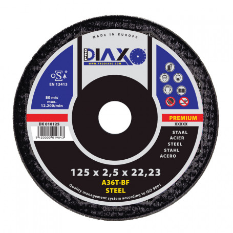 Disque abrasif ACIER - Ø 115 x 2,5 mm A36T-BF / Premium Construction