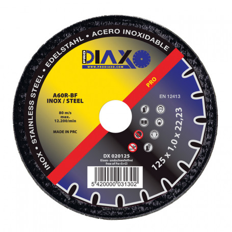 Disque abrasif INOX Ø 125 x 1,0 mm A60R-BF / Pro Construction