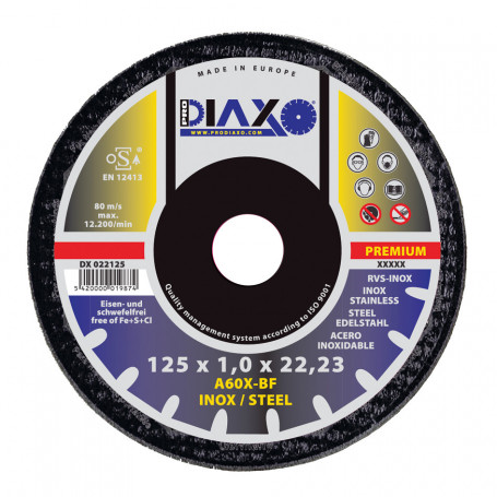 Disque abrasif INOX Ø 115 x 1,0 mm A60X-BF / Premium Construction