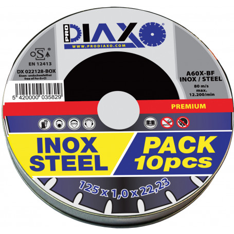 Disque abrasif INOX Ø 125 x 1,0 mm A60X-BF / Premium Construction - Box 10 pcs