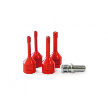 Set de Trépans 5 pièces - M14 - Ø 2x6, 2x8 mm + adaptateur / L = 35 mm