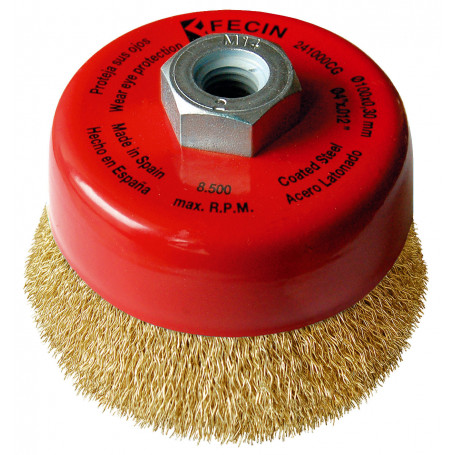 Brosse F-24 Ø60/M14/0,30 / acier laitonné, blister pack