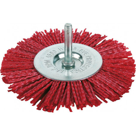 Brosse disque fil Nylon FBE Ø 100 mm, tige 6 mm / blister pack