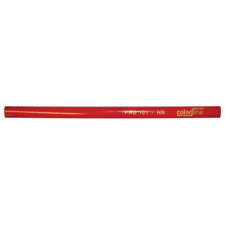 Crayon de menuisier "PRO 101", forme ovale, laqué rouge - 24 cm - par pc