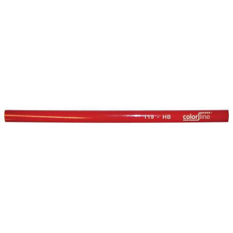 Crayon de menuisier "type 119", forme ovale, laqué rouge - 24 cm - par pc