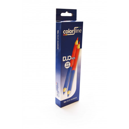 DUO MARKER "DUO 425" 50% rouge / 50% bleu - Ø 10 mm x 17,5 cm - par 10 pcs