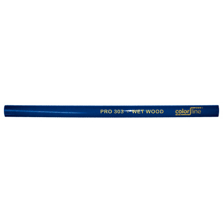 Crayon WET WOOD "PRO 303", forme ovale, laqué bleu - 24 cm - par pc