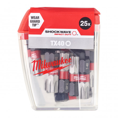 Embouts de vissage pour visseuses à chocs  - CD Tic Tac TX40 x 25 mm (25 pcs) - 10 pcs